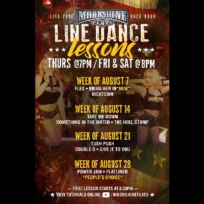 Line Dance Lessons at Moonshine Flats, Thursday, August 7th, 2025