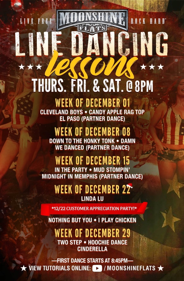 Line Dancing Lessons at Moonshine Flats Moonshine Flats