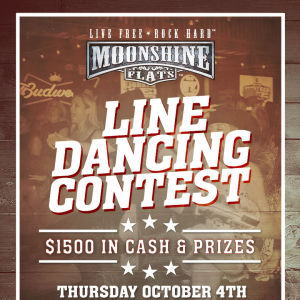Line Dancing Contest at Moonshine Flats, Thursday, October 4th, 2018