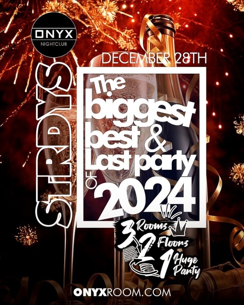 Onyx Saturdays | December 28th Event - Flyer