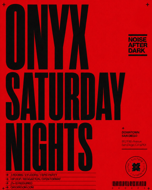 Onyx Saturdays | August 1st Event - Flyer