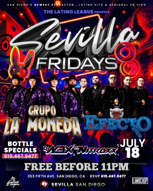 SEVILLA FRIDAYS - Premier Resident Deejays every week. - Flyer