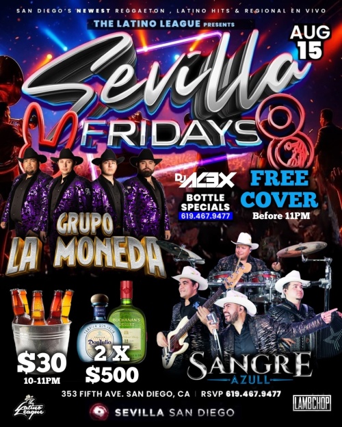 SEVILLA FRIDAYS - Premier Resident Deejays every week. - Flyer