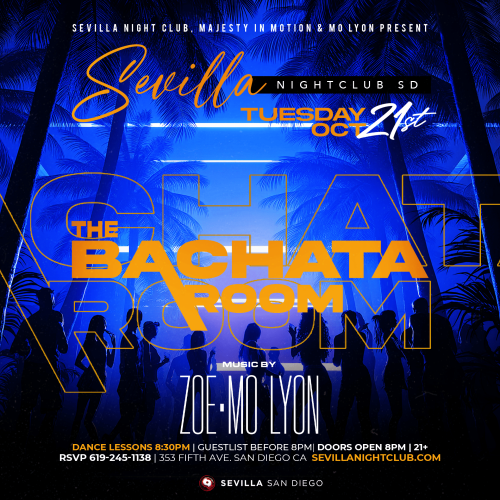 ✨ Bachata Room Tuesday | Latin Dance at Sevilla San Diego - Flyer