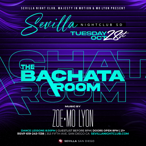 ✨ Bachata Room Tuesday | Latin Dance at Sevilla San Diego - Flyer