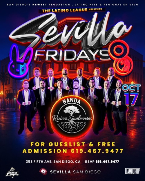 San Diego Latin Nights | Fridays at Sevilla Nightclub - Flyer