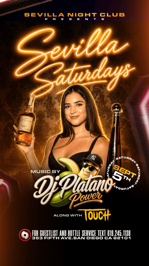 San Diego Latin Nights | Saturdays at Sevilla Nightclub - Flyer