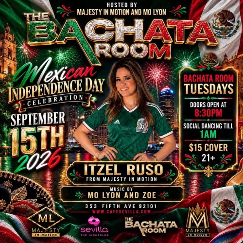 ✨ Bachata Room Tuesday | Latin Dance at Sevilla San Diego - Flyer