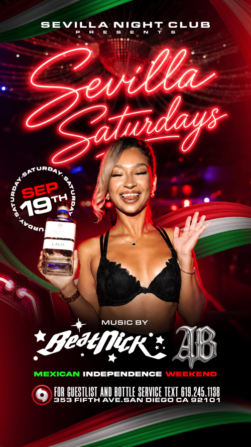 San Diego Latin Nights | Saturdays at Sevilla Nightclub - Flyer