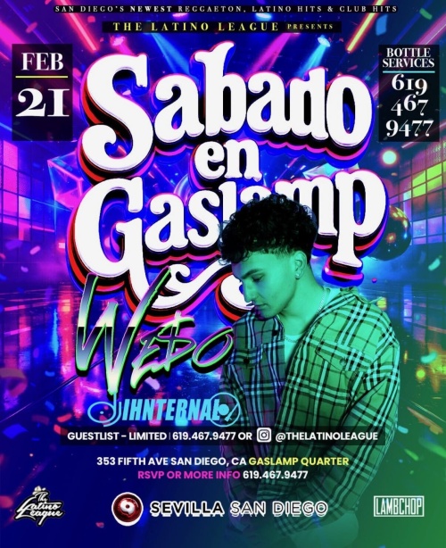 San Diego Latin Nights | Saturdays at Sevilla Nightclub - Flyer