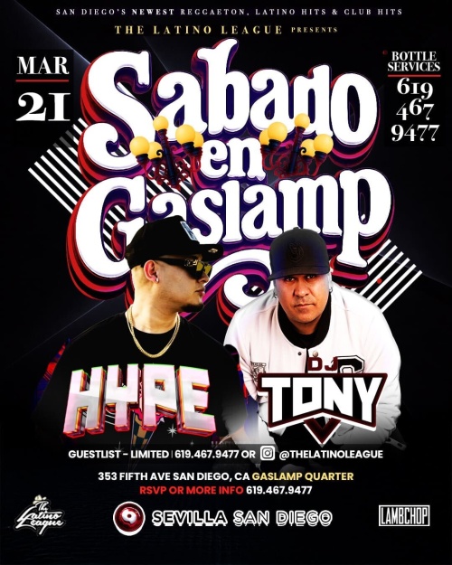 San Diego Latin Nights | Saturdays at Sevilla Nightclub - Flyer