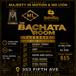 ✨ Bachata Room Tuesday | Latin Dance at Sevilla San Diego, Tuesday, June 2nd, 2026