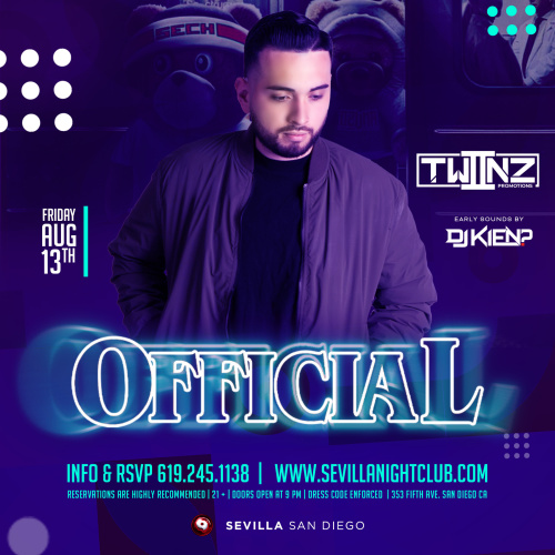TWIINZ PROMOTIONS - DJ OFFICIAL + KIEN - San Diego (SEVILLA)