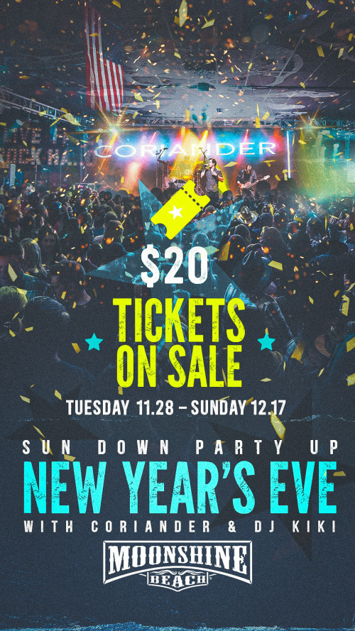 NYE 2024 with Coriander and DJ Kiki at Moonshine Beach Moonshine Beach