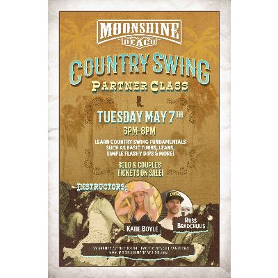 Country Swing Partner Dance Class at Moonshine Beach, Tuesday, May 7th, 2024