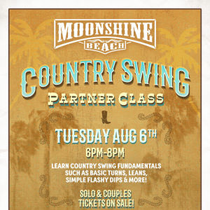 Country Swing Dance Class at Moonshine Beach, Tuesday, August 6th, 2024