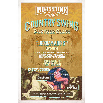 Country Swing Dance Class at Moonshine Beach, Tuesday, August 6th, 2024