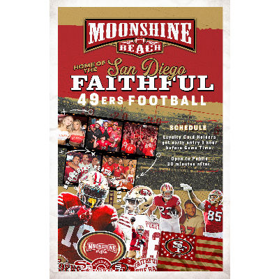 49ers @ Packers Watch Party at Moonshine Beach, Sunday, November 24th, 2024