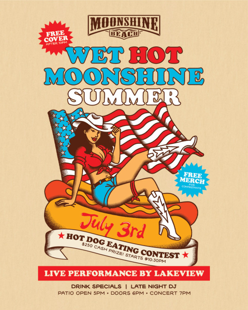 3rd of July Wet Hot Moonshine Summer + Hot Dog Eating Contest at Moonshine Beach - Moonshine Beach