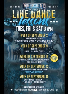 Line Dance Lessons at Moonshine Beach