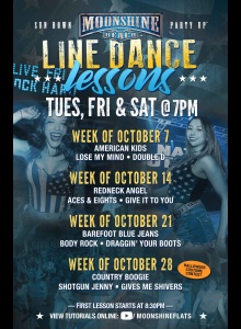 Line Dance Lessons at Moonshine Beach