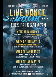 Line Dance Lessons at Moonshine Beach