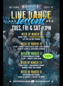 Line Dance Lessons at Moonshine Beach