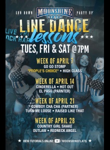 Line Dance Lessons at Moonshine Beach