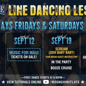 Line Dancing Lessons at Moonshine Beach