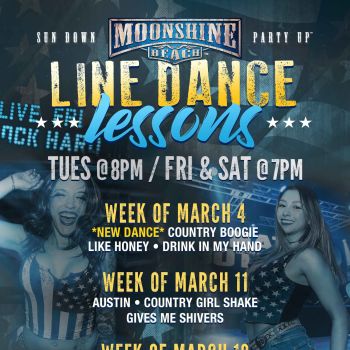 Line Dance Lessons at Moonshine Beach