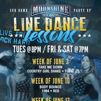 Line Dance Lessons at Moonshine Beach