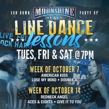 Line Dance Lessons at Moonshine Beach
