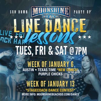 Line Dance Lessons at Moonshine Beach