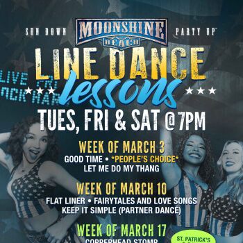 Line Dance Lessons at Moonshine Beach
