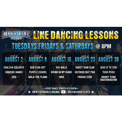 Line Dancing Lessons at Moonshine Beach, Tuesday, August 23rd, 2022