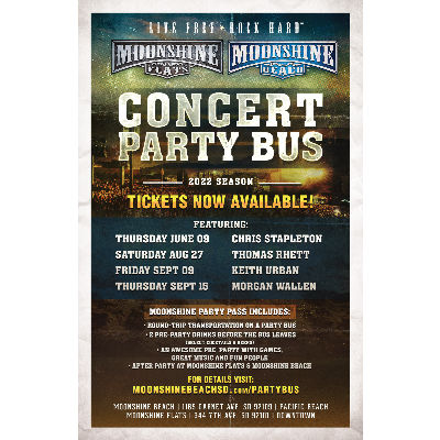 Thomas Rhett Concert Party Bus from Moonshine Beach, Saturday, August 27th, 2022