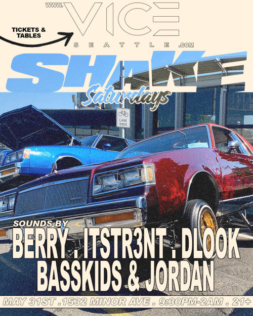 Shake Saturdays - Free Before 11PM Guestlist - Flyer