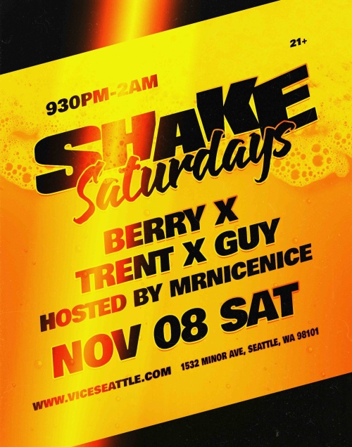 Shake Saturdays - Free Before 11PM Guestlist - Flyer