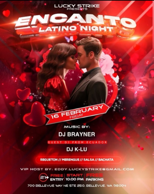 Latin night with DJ Brayner - Top-40 in Lounge - 21+ Doors at 9PM - Lucky Strike Bellevue