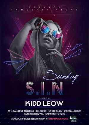 Kidd Leow S.I.N. 10p - 230a, Sunday, June 28th, 2026