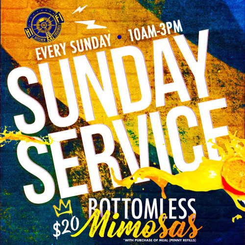 Sunday Service: Bottomless Mimosas - Flyer