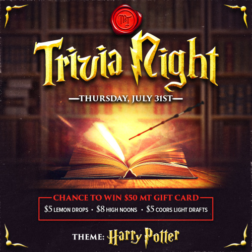 Harry Potter Trivia Night - Flyer