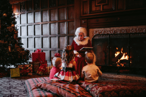 Bedtime Stories with Mrs. Claus Logo
